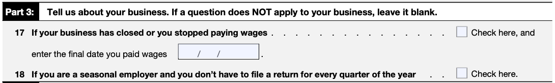 IRS Form 941 Part 3