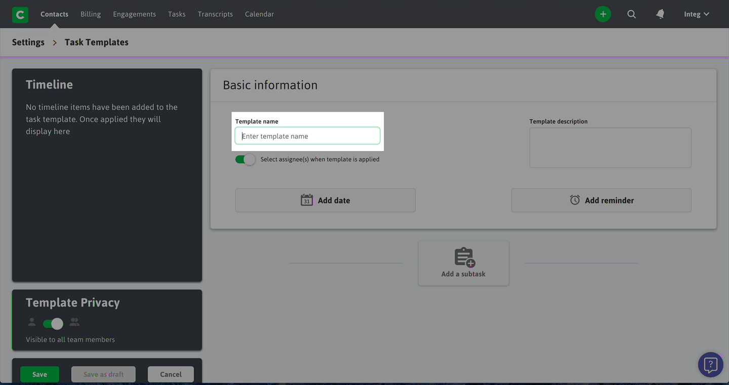 task templates