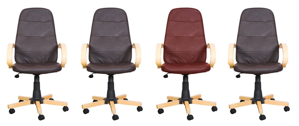 business leather chairs - stand out from the crowd Clipping path of the red backrest so you can change the colour of it easily.