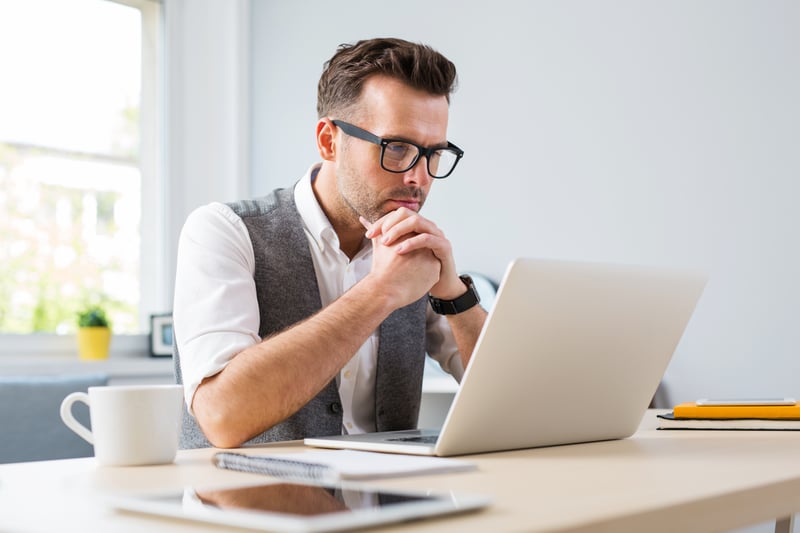 Man working on his laptop