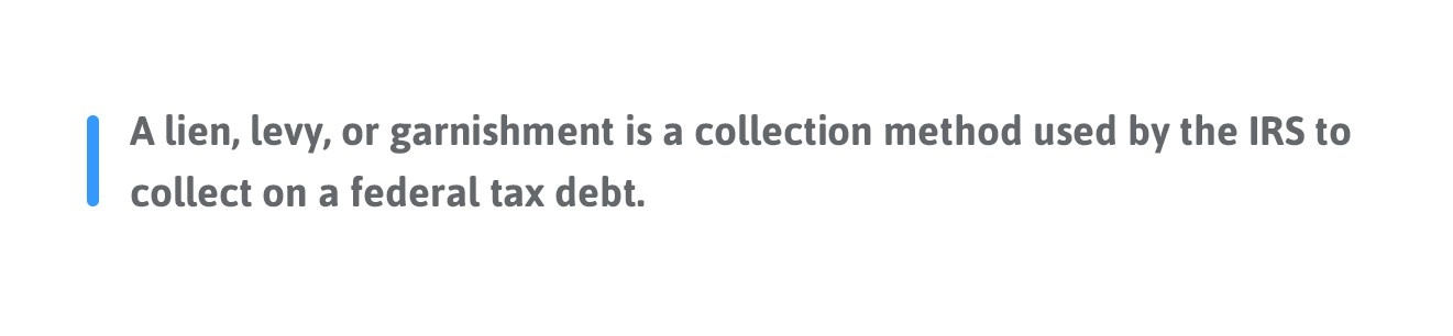 lien, levy, and garnishment