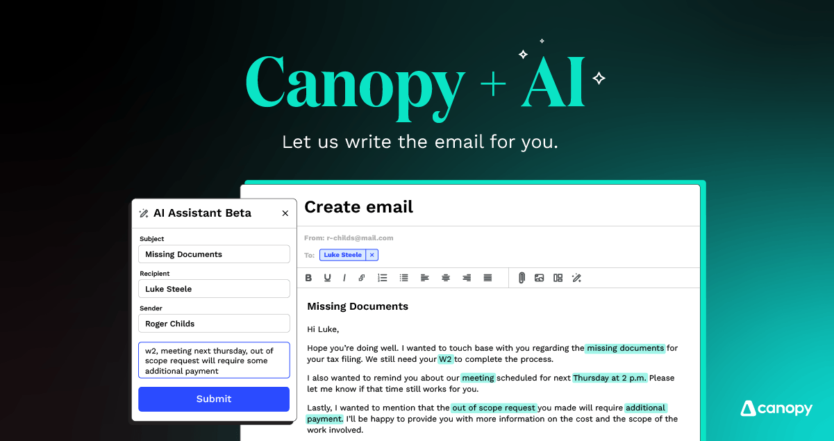 Canopy Launches ChatGPT AI in Accounting Practice Management Software