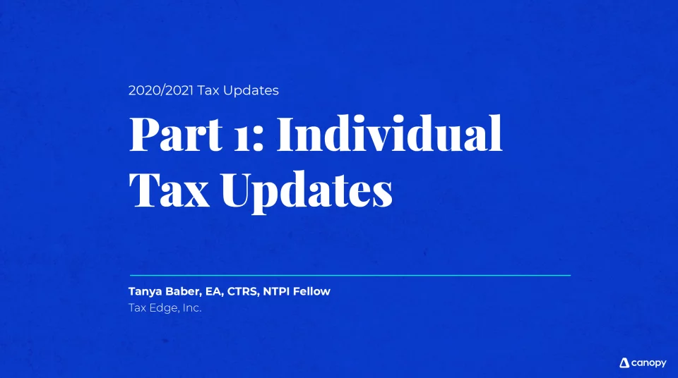 Individuals Tax Updates for 2020-2021