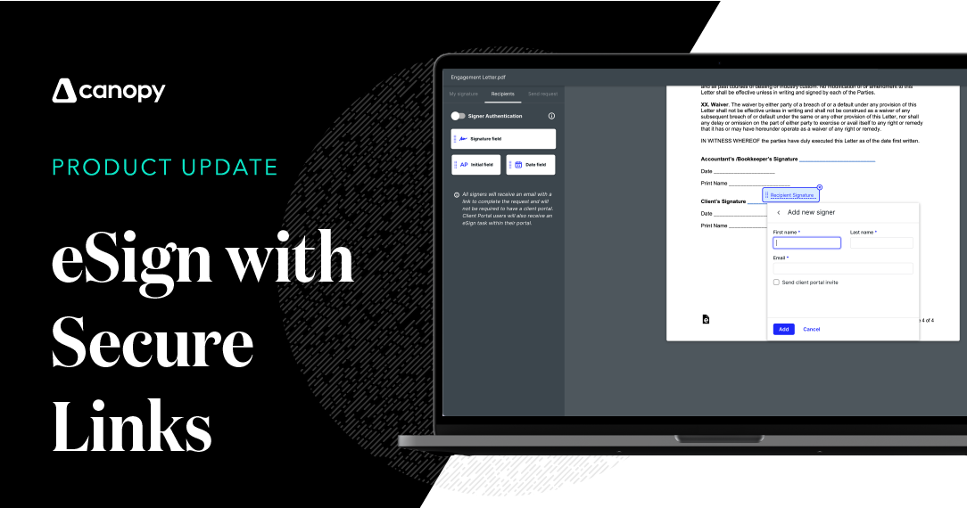 Get eSignatures Faster with Canopy Secure Links