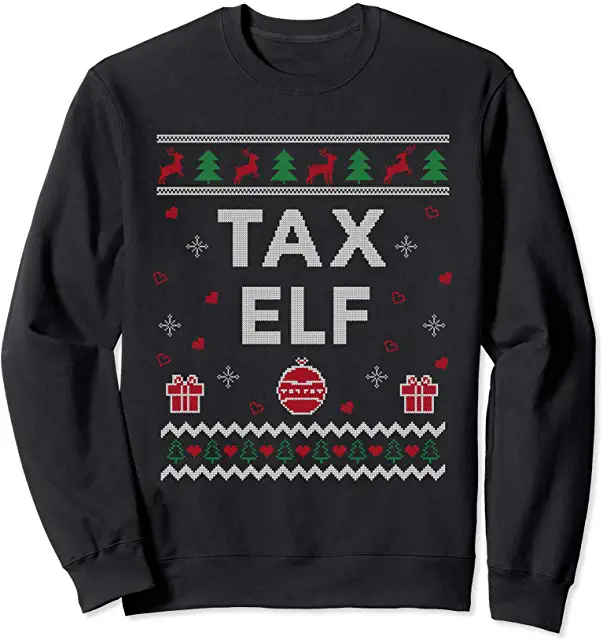 tax elf ugly sweater