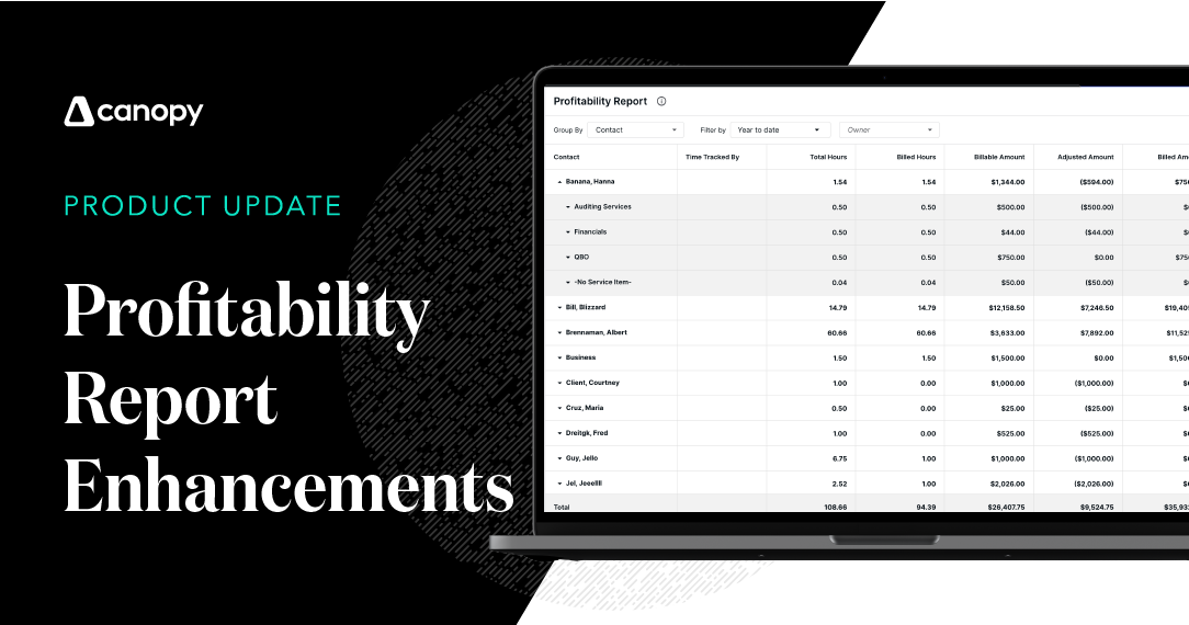 Profitability Report Enhancements in Canopy