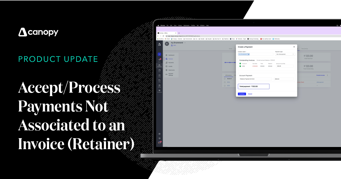 Processing Retainer Payments Within Canopy is Seamless