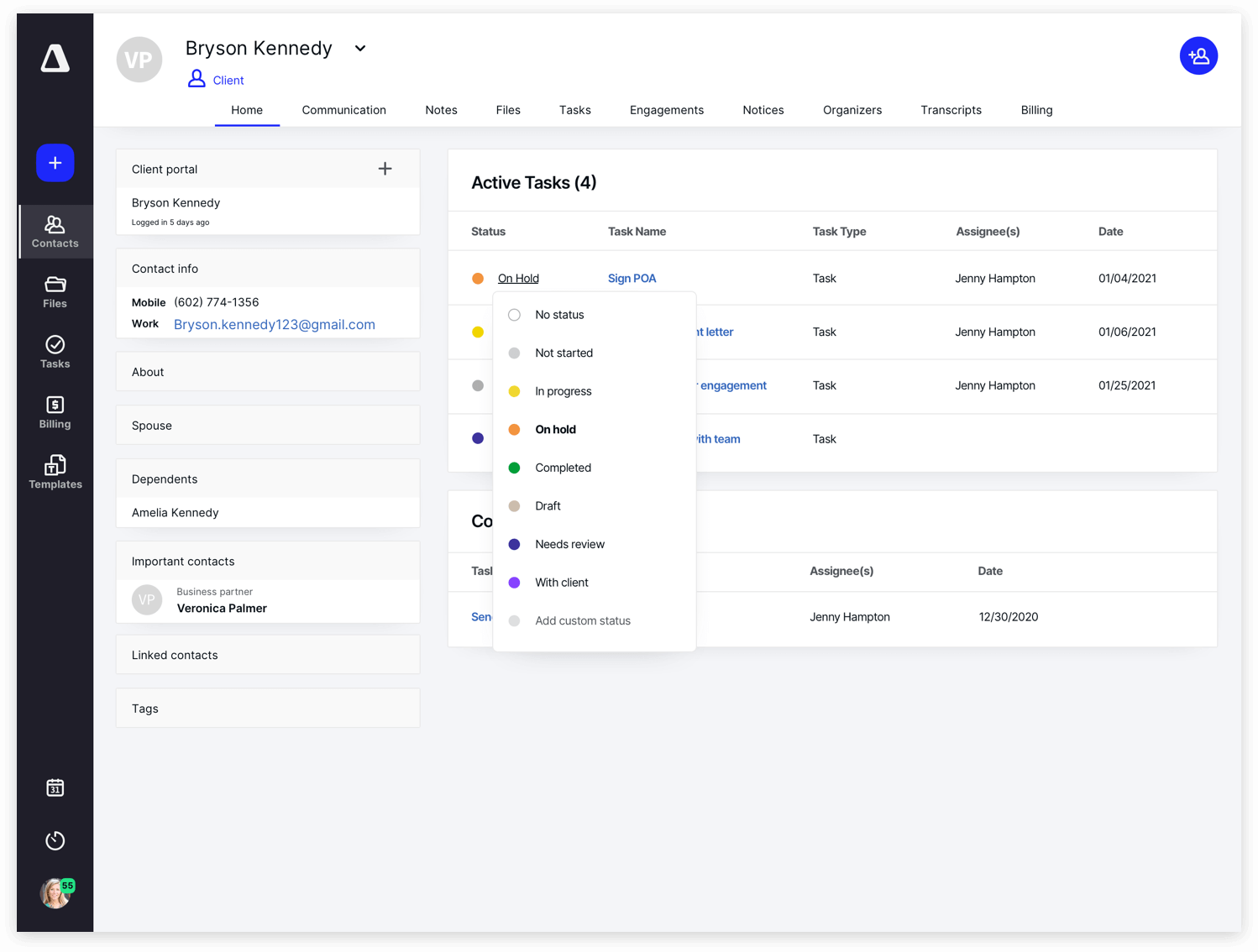 Screenshot of Canopy Product Management Software for Accounting Firms