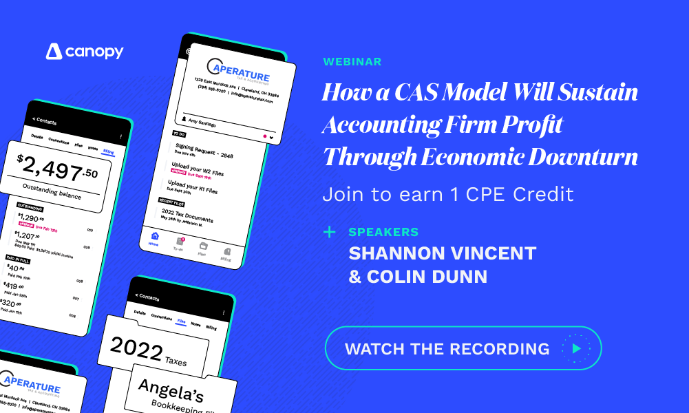How a CAS Model Will Sustain Accounting Firm Profit Through Economic Downturn