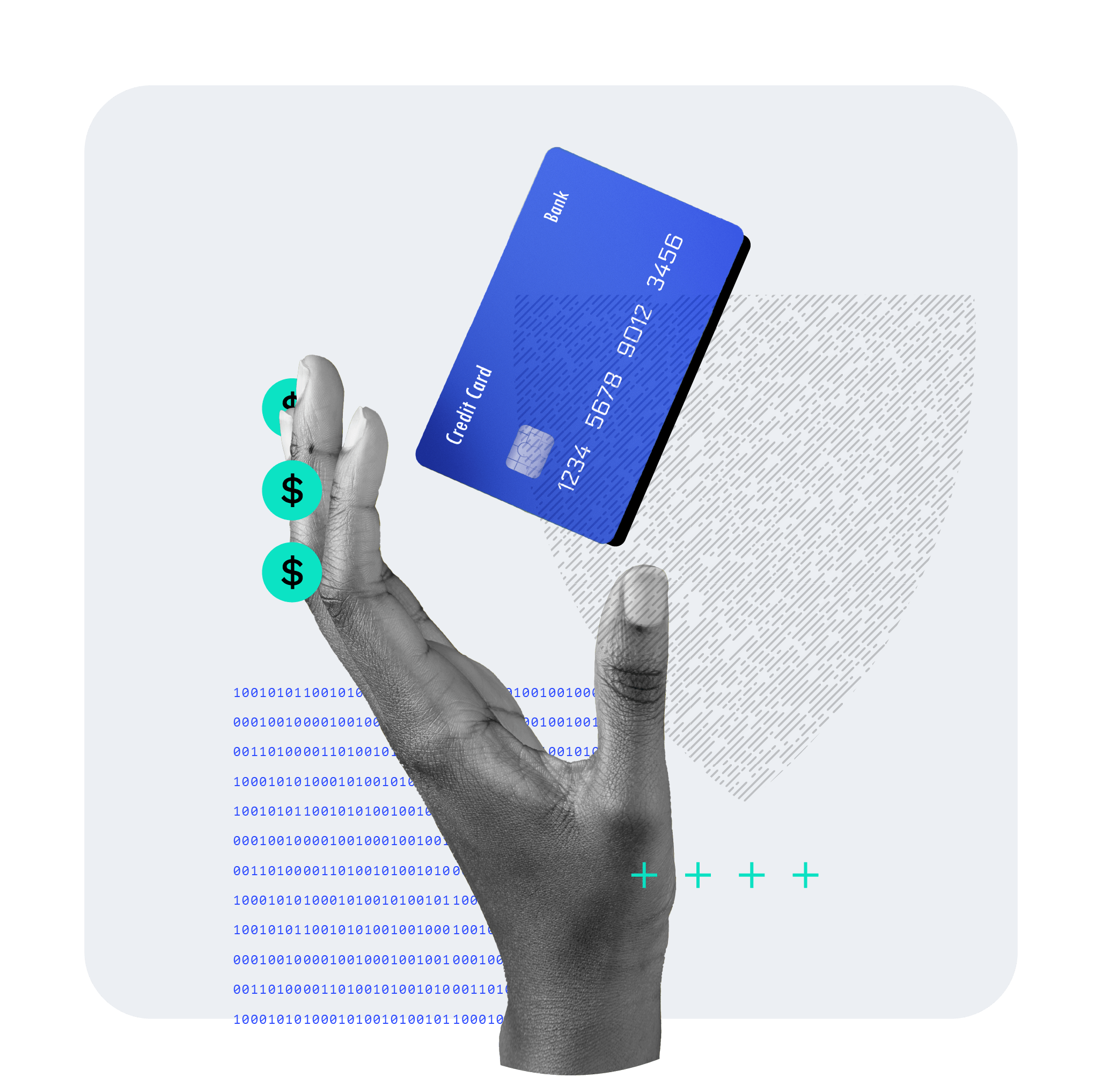 Hand catching a credit card against a digital backdrop to highlight accounting practice management software payment tools.