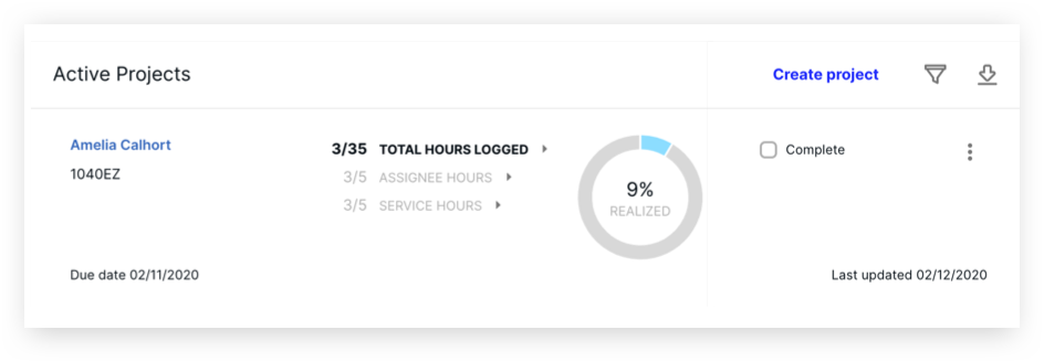 Screenshot of Canopy Project Management Dashboard