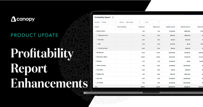 Profitability Report Enhancements in Canopy